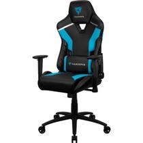 Cadeira Gamer ThunderX3 Com Encosto Reclinável de 135material sintético e Fibra de Carbono Com Base de Metal e Giratória Apoio de Braço 2D Cor Preta e Azul