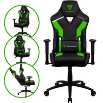 Cadeira Gamer ThunderX3 Neon Para Escritório Suporta Até 120Kg Com Encosto Ergonômico e Apoio Para Lombar e Pescoço Alto Conforto Cor Preta e Verde Base de Metal