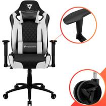 Cadeira Gamer ThunderX3 Para Escritório de Alto Conforto Com Almofadas Ergonômicas Para Lombar e Pescoço Suporta Até 120Kg Com material sintético e Fibra de Carbono Cor Branca