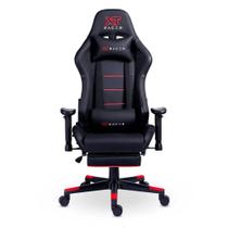 Cadeira Gamer XT Racer Attack, Até 120Kg, Reclinável, Apoio de Pés Retrátil, Cilindro de Gás Classe 4, Couro PU, Preta e Vermelha - XTR-061