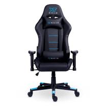 Cadeira Gamer XT Racer Attack, Até 120Kg, Reclinável, Com Almofadas, Cilindro de Gás Classe 4, Couro PU, Preta e Azul - XTR-053