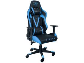 Cadeira Gamer XT Racer Reclinável Giratória Preta e Azul Viking Series XTR-012