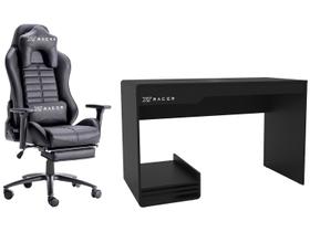 Cadeira Gamer XT Racer Reclinável Giratória Preta - Platinum W Series com Mesa Gamer Line XT