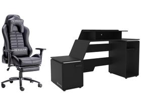 Cadeira Gamer XT Racer Reclinável Giratória Preta - Platinum W Series com Mesa Gamer Space Two