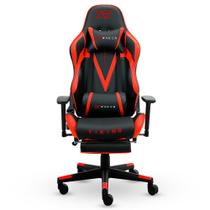 Cadeira Gamer XT Racer Viking Series, Até 120kg, Com Almofadas e Apoio de Pés, Reclinável, Descanso de Braço 3D, Preto e Vermelho - XTR-026