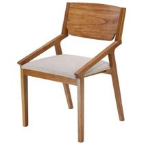 Cadeira Gaya Sem Braço Assento Linho cor Rustico com Estrutura Cinamomo Natural - 71034