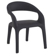 Cadeira Genova Estrutura em Aco Carbono Revestida em PU Preto Ergonomica Fratini