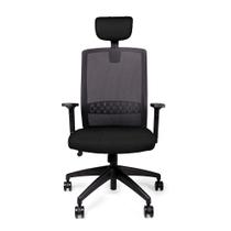 Cadeira gerente marelli impact 2655ab tecido preto e estrutura preta com apoio de cabeça