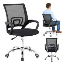 Cadeira Giratória De Escritório Preta Com Rodinha Executiva Marca Polex