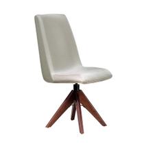 Cadeira Giratória Diana Off White e Madeira