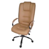 Cadeira Giratória Escritório Classic Presidente Caramelo Relax Base Cromada c/ Rodizio (100% Nacional)
