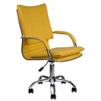 Cadeira giratória escritório material sintético desenho italiano Show de Cadeira mostarda
