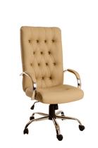 Cadeira Giratória Escritório VIENA Presidente Caramelo Relax c/ Rodizio Base Cromada - 100% Nacional