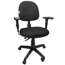 Cadeira Giratória Executiva Ergonômica Com Regulagem Back System NR17 Para Escritório material sintético Preto Cadeira Giratória Executiva Ergonômica Com Regulagem Back System NR17 Para Escritório material sintético Preto