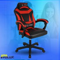 Cadeira Giratória Gamer XTreme Gamers Supra Preta e Vermelha Gaming - EVOLUX