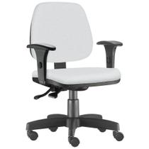 Cadeira Giratória Job Executiva Ergonômica Escritório Tecido Sintético Branco - Lyam Decor