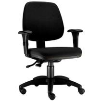 Cadeira Giratória Job L02 Executiva Ergonômica Escritório Tecido Crepe Preto - Lyam Decor Cadeira Giratória Job L02 Executiva Ergonômica Escritório Tecido Crepe Preto - Lyam Decor