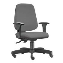 Cadeira Giratória Para Escritório Diretor Back System Ergonômica NR-17 Job Alta Crepe Cinza