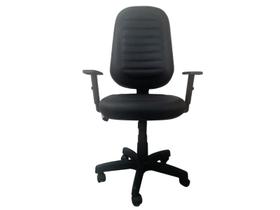 Cadeira giratória presidente c/ costura e c/ relax e c/ braços reguláveis