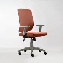 Cadeira Giratória Roal New Opus Monocromática Terracota 120kg com Braços Reguláveis e Mecanismo Relax