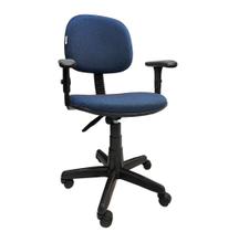 Cadeira Giratória Secretaria Para Escritório Braço Com Regulagem de Altura JSerrano Azul Com Preto