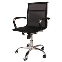 Cadeira Giratória Telada Preta Importway Escritório Home Office com Base Cromada Cadeira Giratória Telada Preta Importway Escritório Home Office com Base Cromada