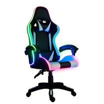 Cadeira giratoria tipo gamer, mod ds 919-02-do , costa e assento acochoados em pu com espuma pr preta e branca