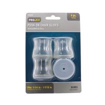 Cadeira Glide Projex de polímero de 1,25", pacote com 4 unidades Push-On