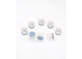 Cadeira Glide PROJEX Polymer Push-On, pacote com 8 unidades, cinza