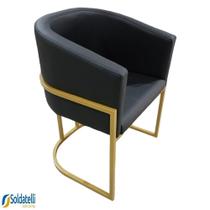 Cadeira Gold Estofado Várias Cores Base Aço Champagne - Datelli Design