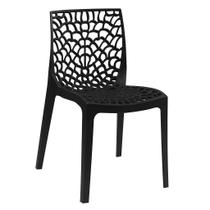 Cadeira Gruvyer Gourmet Preta com Encosto Reforçado 80cm Cadeira Gruvyer Gourmet Preta com Encosto Reforçado 80cm
