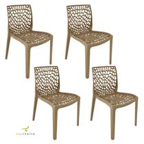 Cadeira Gruvyer Nude - kit com 4