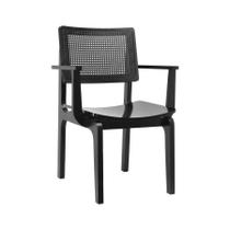 Cadeira Gus Com Braço Madeira Maciça Encosto Telinha - Preto Assento Preto Madeira Cadeira Gus Com Braço Madeira Maciça Encosto Telinha - Preto Assento Preto Madeira