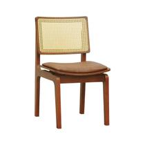 Cadeira Gus Madeira Maciça Encosto Telinha Assento Anatômico Estofado Corano