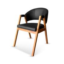 Cadeira Hibisco de Madeira Maciça Encosto Estofado Anatômico com Apoio de Braço