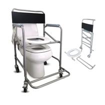 Cadeira Higiênica de Banho Dobrável Dellamed D30 Aço Carbono Suporte 100kg, Ideal para Idosos e Mobilidade Reduzida