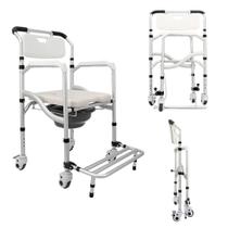 Cadeira Higiênica e Banho Em Alumínio Dobrável Verona Praxis