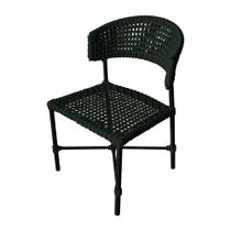 Cadeira Hortz Corda Náutica Base em Alumínio Preto/verde Musgo