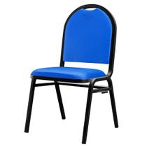Cadeira Hoteleira Auditório Empilhável Sintético M23 Azul - Mpozenato
