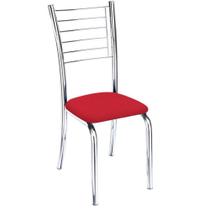 Cadeira Iara Cromada Para Cozinha material sintético Vermelho Cadeira Iara Cromada Para Cozinha material sintético Vermelho