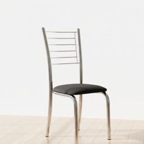 Cadeira Iara cromada para cozinha-Super resistente assento sintético preto-Gat Magazine Cadeira Iara cromada para cozinha-Super resistente assento sintético preto-Gat Magazine