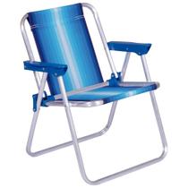 Cadeira Infaltil Alta Alumínio Azul Mor