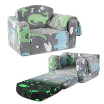 Cadeira Infantil Airpanda 2 em 1 Sofá de Pelúcia Dobrável Cinza Cadeira Infantil Airpanda 2 em 1 Sofá de Pelúcia Dobrável Cinza