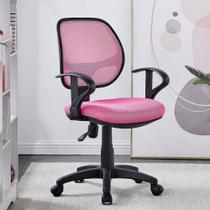 Cadeira Infantil de Escritório Base Giratória Ergonômica Cool Rosa