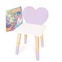 Cadeira Infantil de Madeira Coração Lilás 2