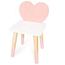 Cadeira Infantil de Madeira Coração Rosa Bebê 2