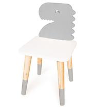 Cadeira Infantil de Madeira Dinossauro Cinza
