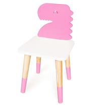 Cadeira Infantil de Madeira Dinossauro Rosa 2
