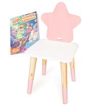 Cadeira Infantil de Madeira Estrela Rosa Bebê