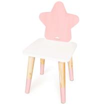 Cadeira Infantil de Madeira Estrela Rosa Bebê